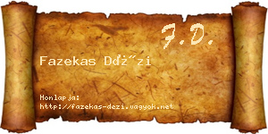 Fazekas Dézi névjegykártya