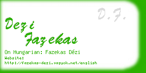dezi fazekas business card